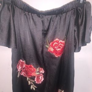 Off the shoulder rose dress